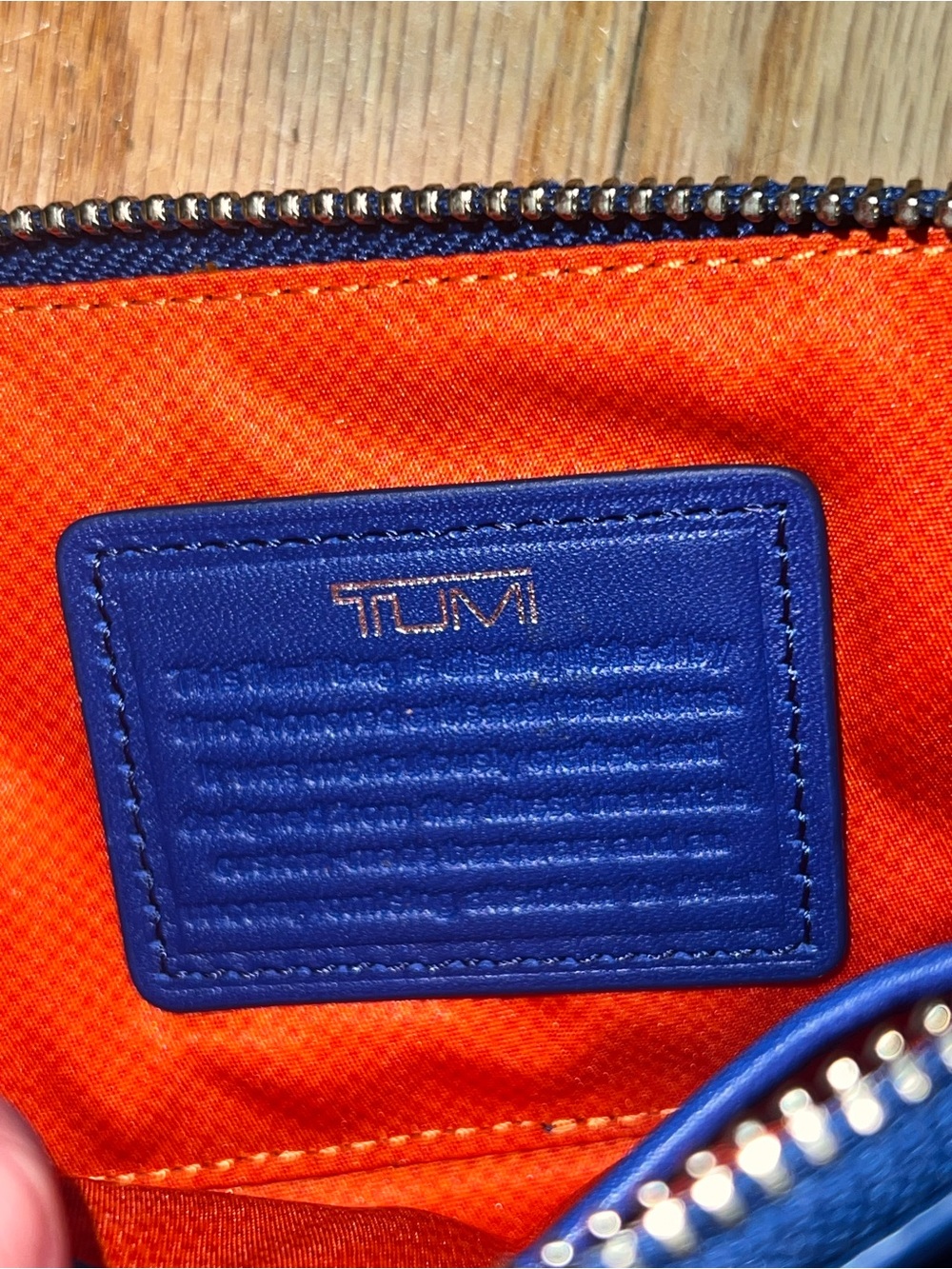 Tumi Blue Leather Wristlet - Picture 7 of 9